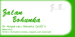zalan bohunka business card